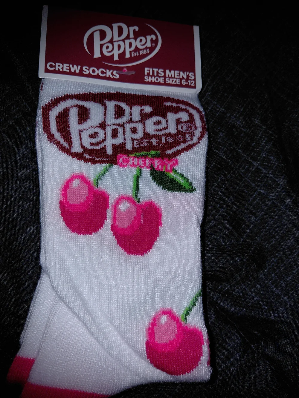 Cherry Crew Socks - White & Pink